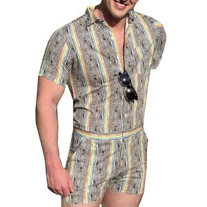 Zesties Stealth Pride Rainbow Male Romper Small